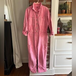 Pink Denim Jumpsuit
